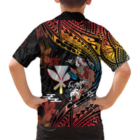 Hawaii And Japan Kid Hawaiian Shirt Koi Fish With Kanaka Maoli LT05 - Polynesian Pride
