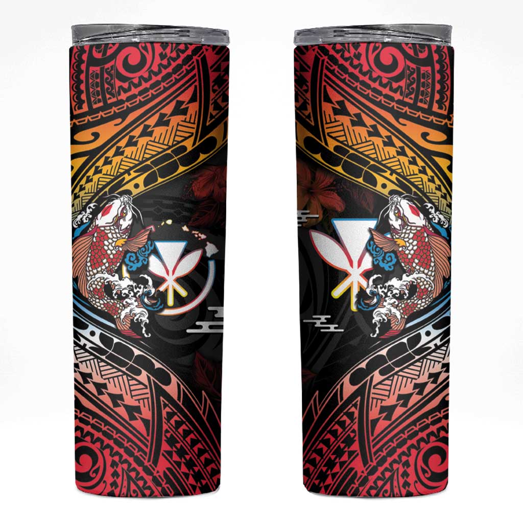 Hawaii And Japan Skinny Tumbler Koi Fish With Kanaka Maoli