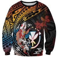 Hawaii And Japan Sweatshirt Koi Fish With Kanaka Maoli LT05 Unisex Black - Polynesian Pride