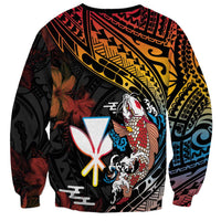 Hawaii And Japan Sweatshirt Koi Fish With Kanaka Maoli LT05 - Polynesian Pride