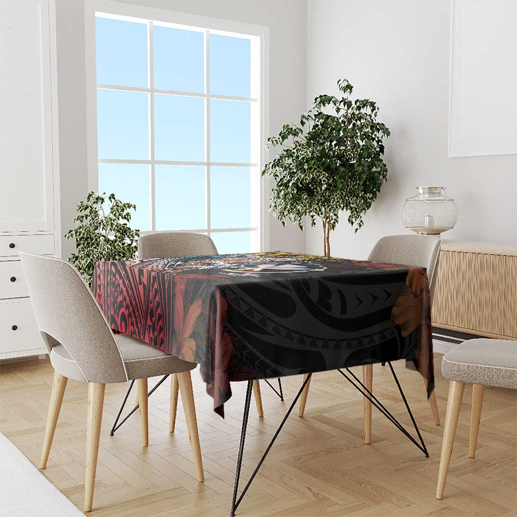 Hawaii And Japan Tablecloth Koi Fish With Kanaka Maoli LT05 - Polynesian Pride
