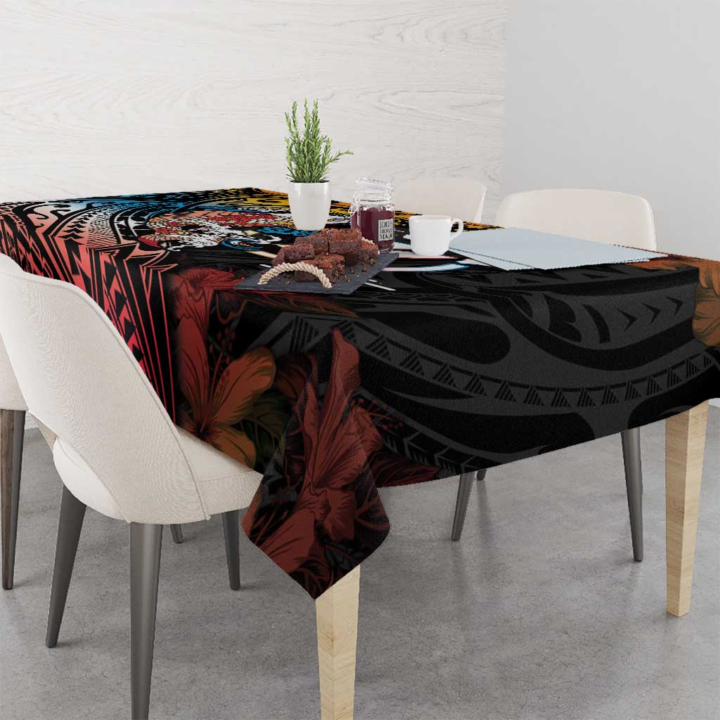 Hawaii And Japan Tablecloth Koi Fish With Kanaka Maoli LT05 - Polynesian Pride