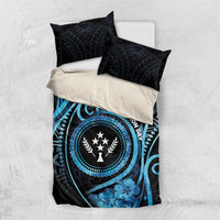 Kosrae Constitution Day Bedding Set Ocean Floral Pattern LT05 US Twin 172cm x 218cm Black - Polynesian Pride