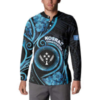 Personalised Kosrae Constitution Day Button Sweatshirt Ocean Floral Pattern LT05 - Polynesian Pride