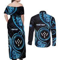 Personalised Kosrae Constitution Day Couples Matching Off Shoulder Maxi Dress and Long Sleeve Button Shirt Ocean Floral Pattern LT05 - Polynesian Pride