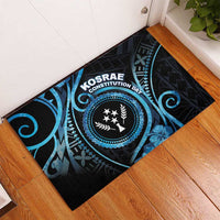 Kosrae Constitution Day Rubber Doormat Ocean Floral Pattern LT05 - Polynesian Pride