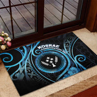 Kosrae Constitution Day Rubber Doormat Ocean Floral Pattern LT05 - Polynesian Pride