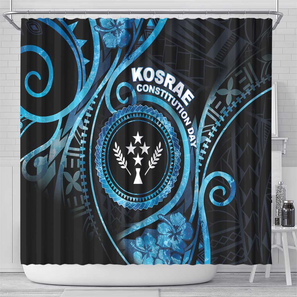 Kosrae Constitution Day Shower Curtain Ocean Floral Pattern LT05 - Polynesian Pride