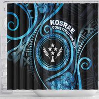 Kosrae Constitution Day Shower Curtain Ocean Floral Pattern LT05 - Polynesian Pride