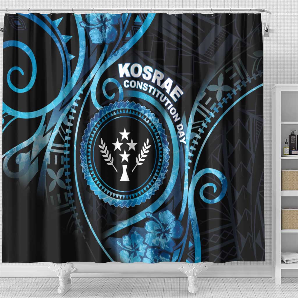 Kosrae Constitution Day Shower Curtain Ocean Floral Pattern LT05 - Polynesian Pride