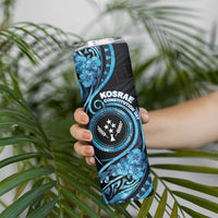 Personalised Kosrae Constitution Day Skinny Tumbler Ocean Floral Pattern LT05 - Polynesian Pride