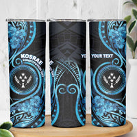 Personalised Kosrae Constitution Day Skinny Tumbler Ocean Floral Pattern LT05 - Polynesian Pride
