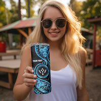 Personalised Kosrae Constitution Day Skinny Tumbler Ocean Floral Pattern LT05 - Polynesian Pride