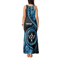 Personalised Kosrae Constitution Day Tank Maxi Dress Ocean Floral Pattern LT05 - Polynesian Pride