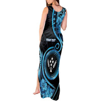 Personalised Kosrae Constitution Day Tank Maxi Dress Ocean Floral Pattern LT05 - Polynesian Pride