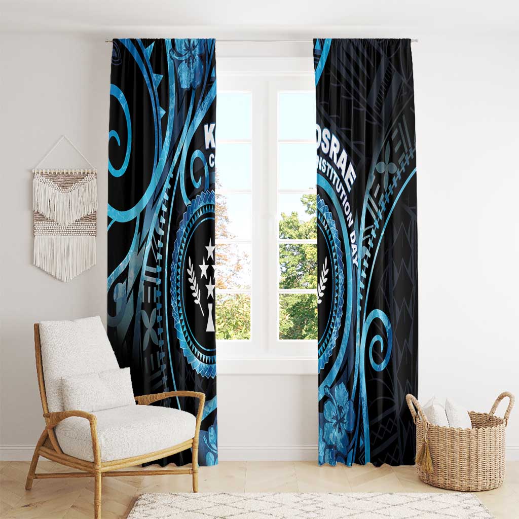 Kosrae Constitution Day Window Curtain Ocean Floral Pattern LT05 - Polynesian Pride