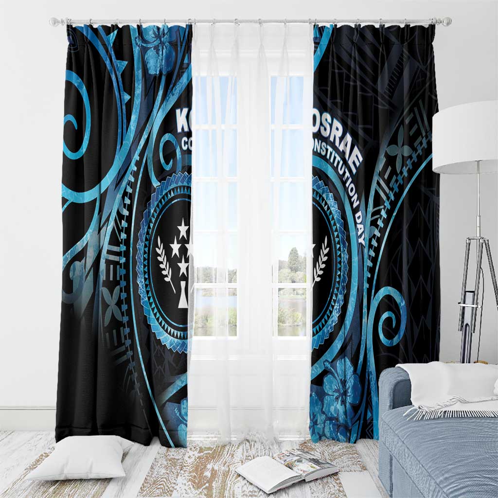 Kosrae Constitution Day Window Curtain Ocean Floral Pattern LT05 - Polynesian Pride