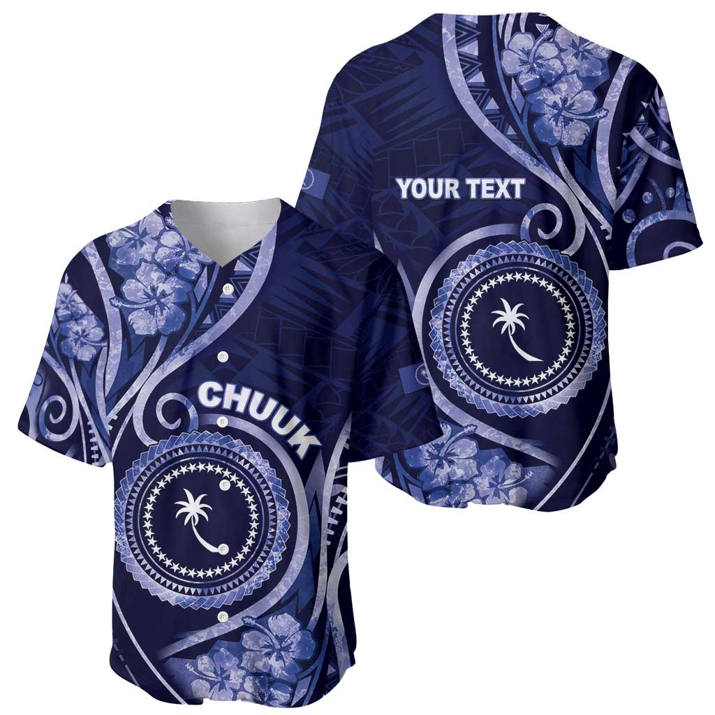 Personalised FSM Chuuk Baseball Jersey Ocean Floral Pattern LT05 - Polynesian Pride