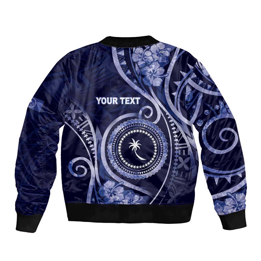 Personalised FSM Chuuk Bomber Jacket Ocean Floral Pattern LT05 - Polynesian Pride