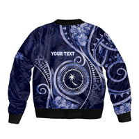 Personalised FSM Chuuk Bomber Jacket Ocean Floral Pattern LT05 - Polynesian Pride