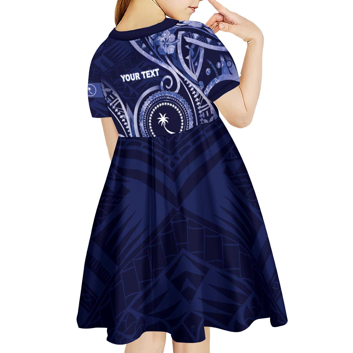 Personalised FSM Chuuk Kid Short Sleeve Dress Ocean Floral Pattern LT05 - Polynesian Pride