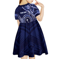 Personalised FSM Chuuk Kid Short Sleeve Dress Ocean Floral Pattern LT05 - Polynesian Pride