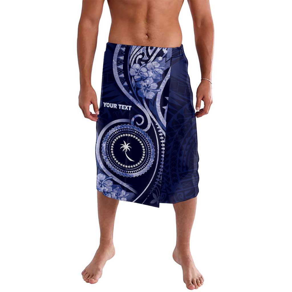 Personalised FSM Chuuk Lavalava Ocean Floral Pattern LT05 Navy - Polynesian Pride