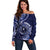 Personalised FSM Chuuk Off Shoulder Sweater Ocean Floral Pattern