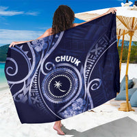 FSM Chuuk Sarong Ocean Floral Pattern LT05 One Size 44 x 66 inches Navy - Polynesian Pride