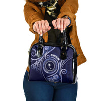 FSM Chuuk Shoulder Handbag Ocean Floral Pattern LT05 One Size Navy - Polynesian Pride