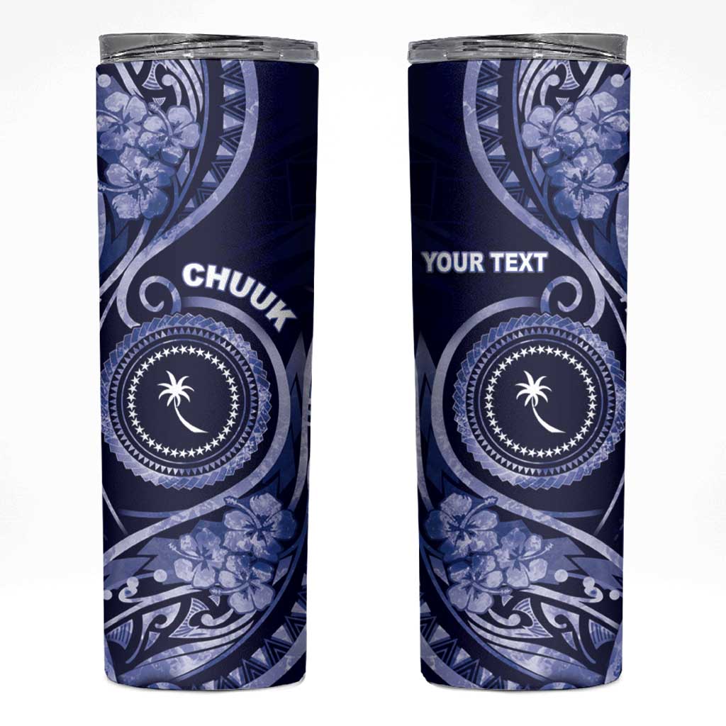 Personalised FSM Chuuk Skinny Tumbler Ocean Floral Pattern