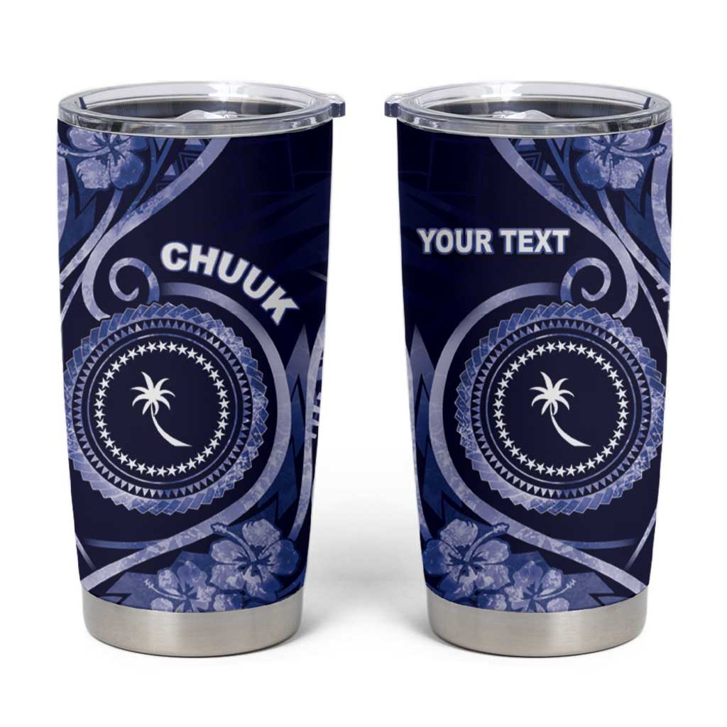 Personalised FSM Chuuk Tumbler Cup Ocean Floral Pattern