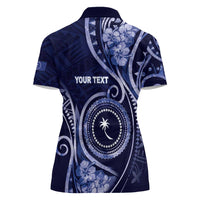 Personalised FSM Chuuk Women Polo Shirt Ocean Floral Pattern LT05 - Polynesian Pride