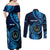 Personalised FSM Pohnpei Couples Matching Off Shoulder Maxi Dress and Long Sleeve Button Shirt Ocean Floral Pattern