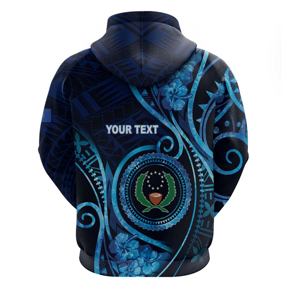 Personalised FSM Pohnpei Hoodie Ocean Floral Pattern LT05 - Polynesian Pride