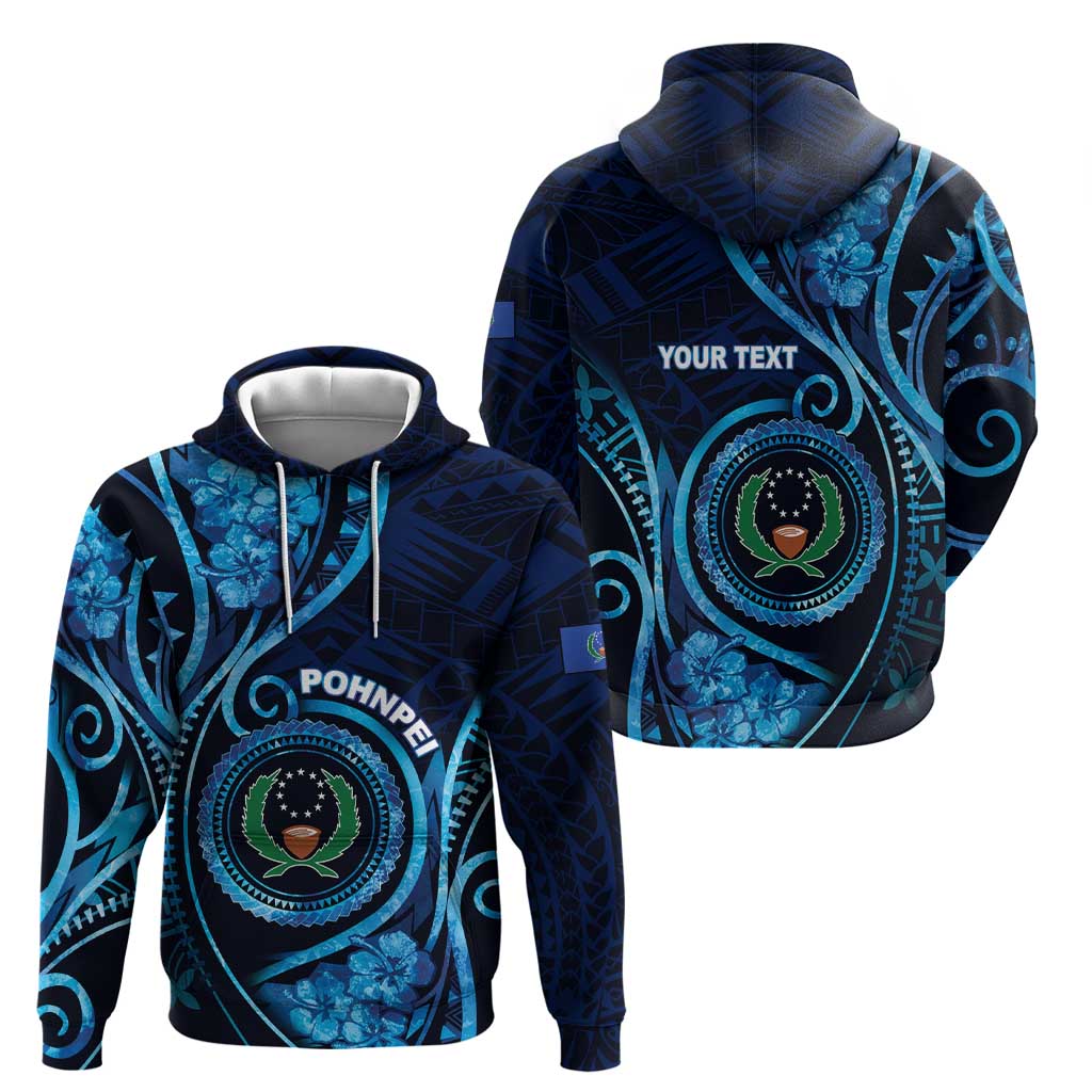 Personalised FSM Pohnpei Hoodie Ocean Floral Pattern LT05 - Polynesian Pride