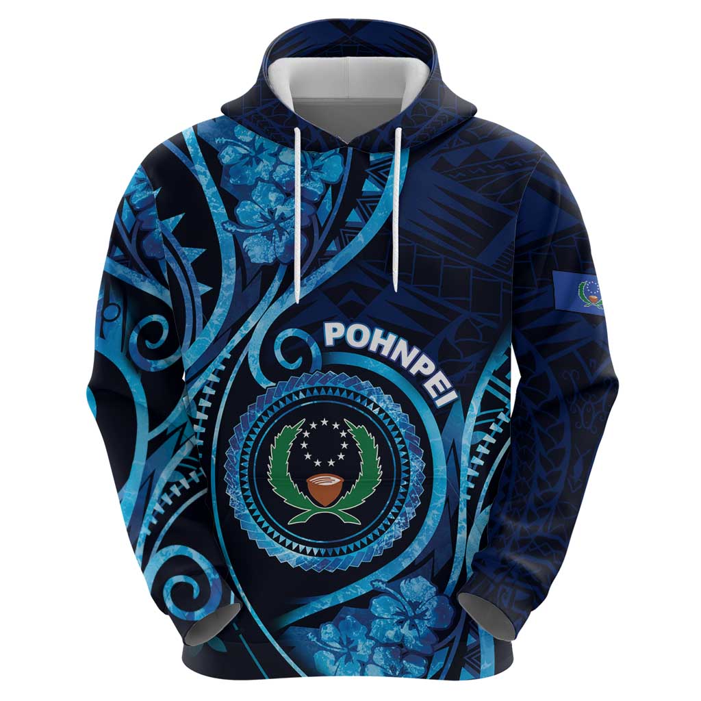 Personalised FSM Pohnpei Hoodie Ocean Floral Pattern LT05 - Polynesian Pride