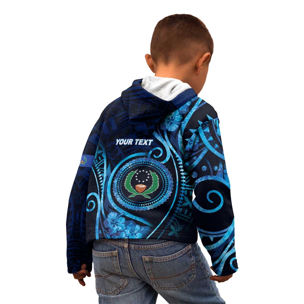 Personalised FSM Pohnpei Kid Hoodie Ocean Floral Pattern LT05 - Polynesian Pride