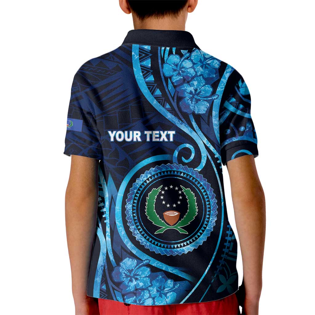 Personalised FSM Pohnpei Kid Polo Shirt Ocean Floral Pattern LT05 - Polynesian Pride