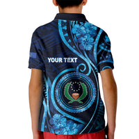 Personalised FSM Pohnpei Kid Polo Shirt Ocean Floral Pattern LT05 - Polynesian Pride