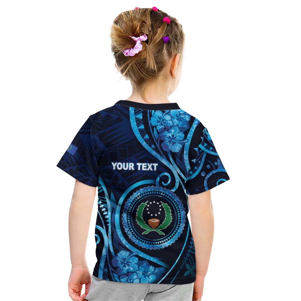 Personalised FSM Pohnpei Kid T Shirt Ocean Floral Pattern LT05 - Polynesian Pride