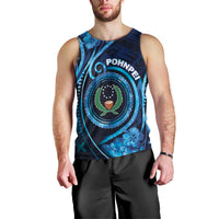 Personalised FSM Pohnpei Men Tank Top Ocean Floral Pattern LT05 - Polynesian Pride