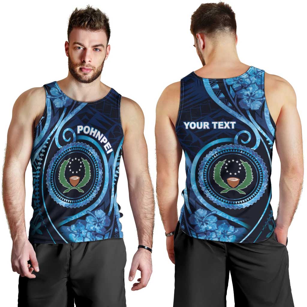 Personalised FSM Pohnpei Men Tank Top Ocean Floral Pattern LT05 - Polynesian Pride