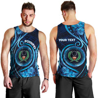 Personalised FSM Pohnpei Men Tank Top Ocean Floral Pattern LT05 - Polynesian Pride