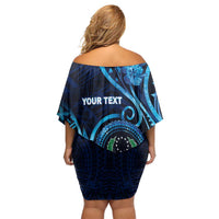 Personalised FSM Pohnpei Off Shoulder Short Dress Ocean Floral Pattern LT05 - Polynesian Pride