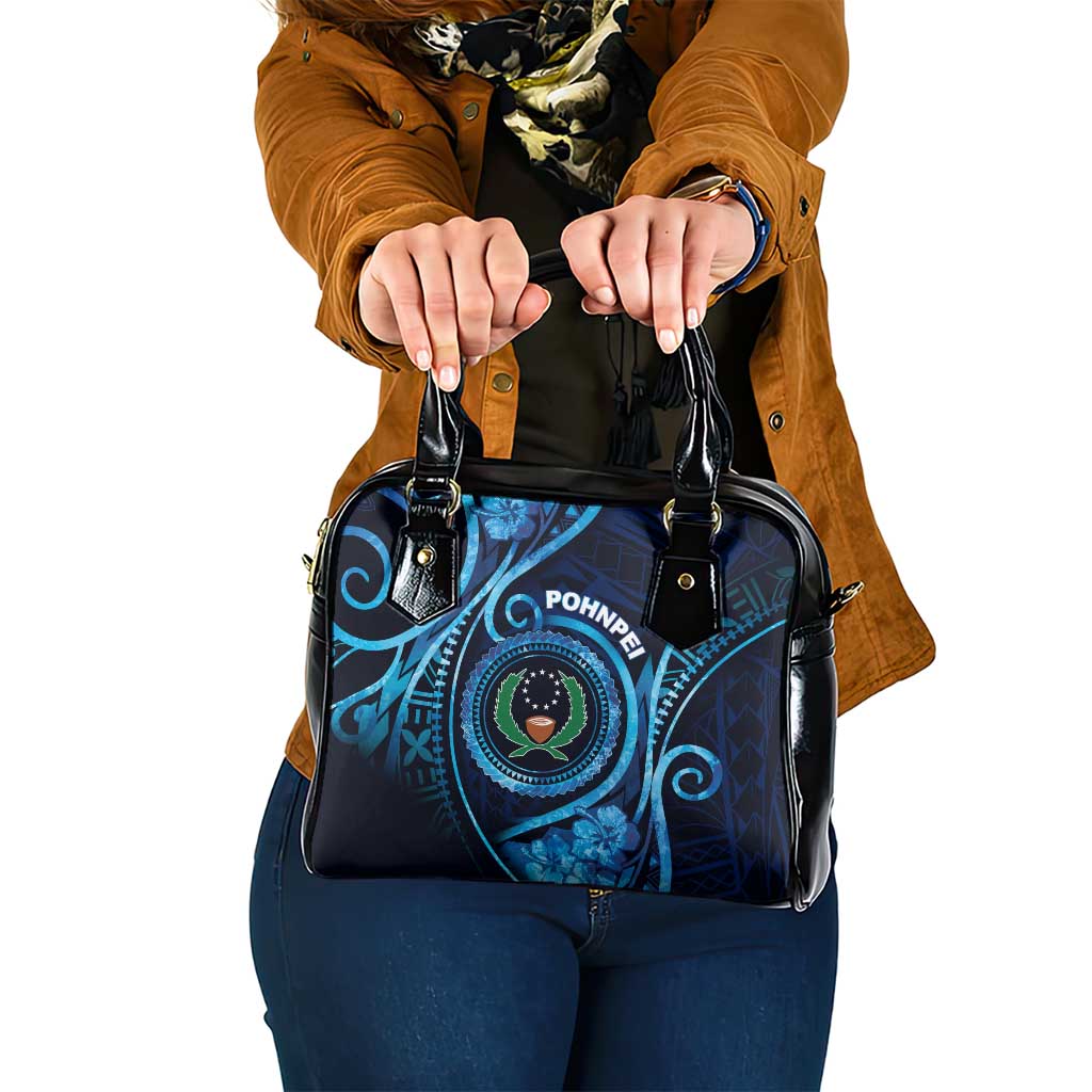 FSM Pohnpei Shoulder Handbag Ocean Floral Pattern LT05 One Size Blue - Polynesian Pride