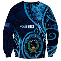 Personalised FSM Pohnpei Sweatshirt Ocean Floral Pattern LT05 - Polynesian Pride