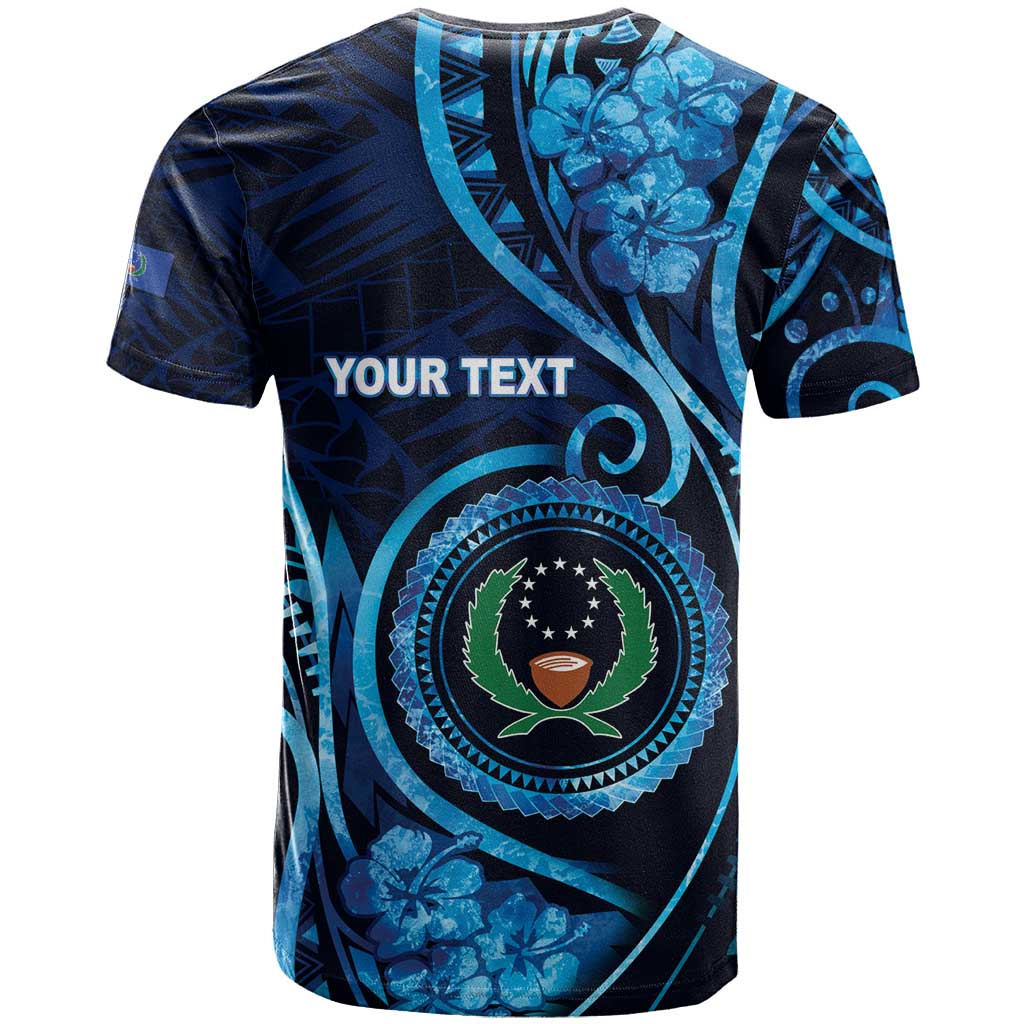 Personalised FSM Pohnpei T Shirt Ocean Floral Pattern LT05 - Polynesian Pride