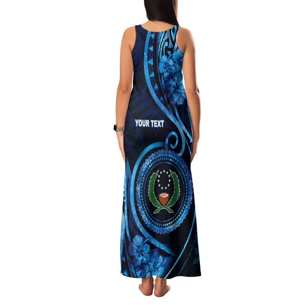 Personalised FSM Pohnpei Tank Maxi Dress Ocean Floral Pattern LT05 - Polynesian Pride