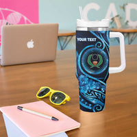Personalised FSM Pohnpei Tumbler With Handle Ocean Floral Pattern LT05 - Polynesian Pride